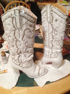 Lace and Bead Boots